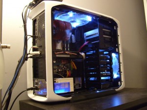 Inside view of a custom computer