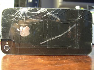 cracked iPhone back glass